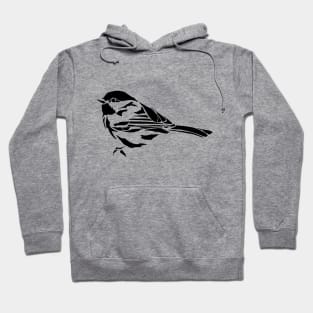 Minimalist Chickadee Stencil Art Hoodie